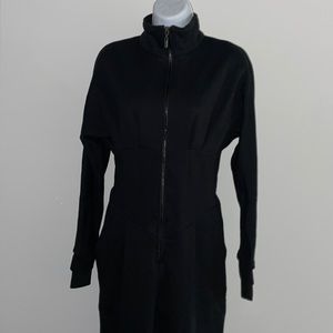 New Nonchalant Label black corset waist zip mockneck sweatsuit jaden jumpsuit s